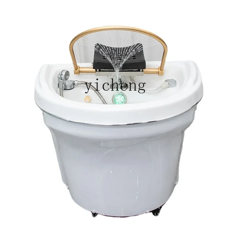 Movable Head Therapy Shampoo Basin Grafting Facial Bed Water Circulation Fumigation Head Massager