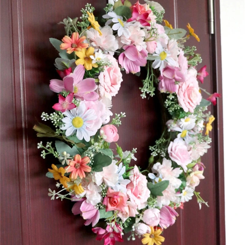 

Beautifully Crafted Rose Garlands Handmade Artificial Flower Wreath Elegant Rose Headpiece Ornaments for Spring B03E