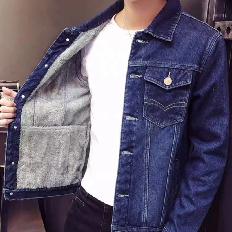 Men's Denim Jacket Padded Male Jean Coats Button Warm Autumn of Fabric High Quality Cheap Price Stylish Elatic Clothing Outwear