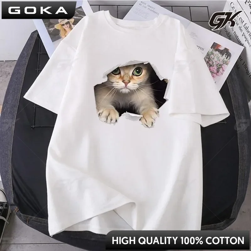 

Креативный дизайн с изображением кота, модная одежда, индивидуальный принт, роскошные брендовые классические мужские и женские футболки с короткими рукавами
