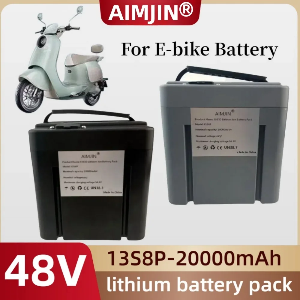 

20000mAh 48V 20Ah/20000mAh Lithium ion rechargeable large capacity electric motorcycle 13s8p battery pack with BMS