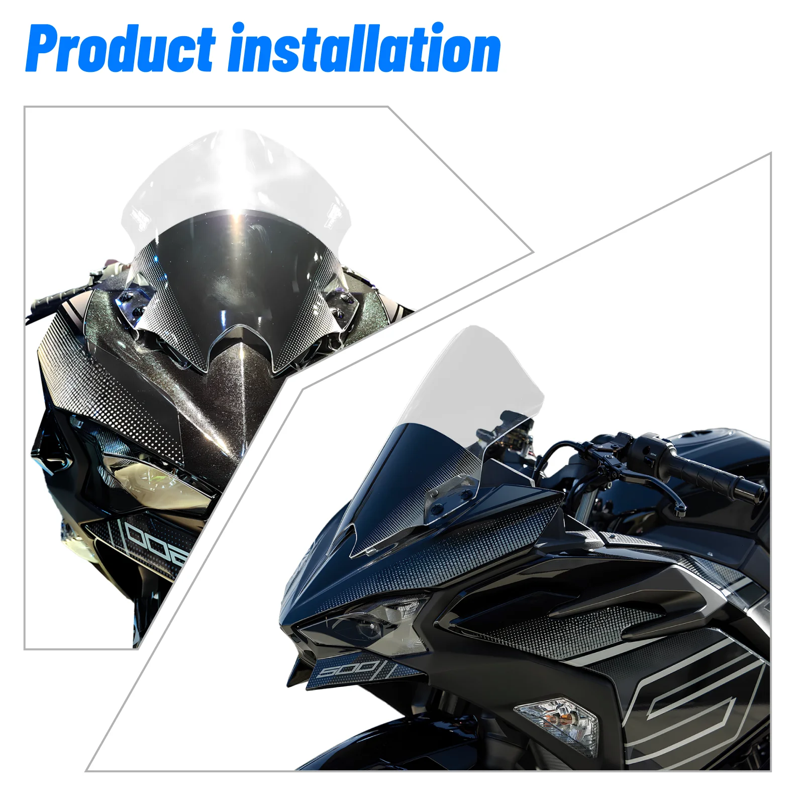 Ninja500 Windshield For Kawasaki Ninja 500 Ninja 500SE Motorcycle Front Windshield Double Bubble Wind Deflector Screen 2024 2025 2