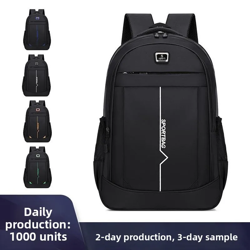 Men's Business Backpack Simple Sporty University Computer Bag Multi-Functional Climbing Bag Durable Double-Strap Pack