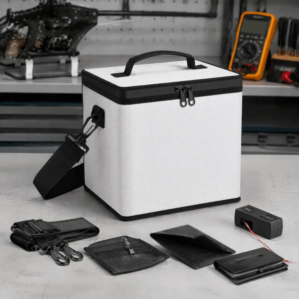 Portable Folding Lipo Safety Bag Waterproof Top Handle Battery Fireproof Handbag Explosion-Proof Double Zipper