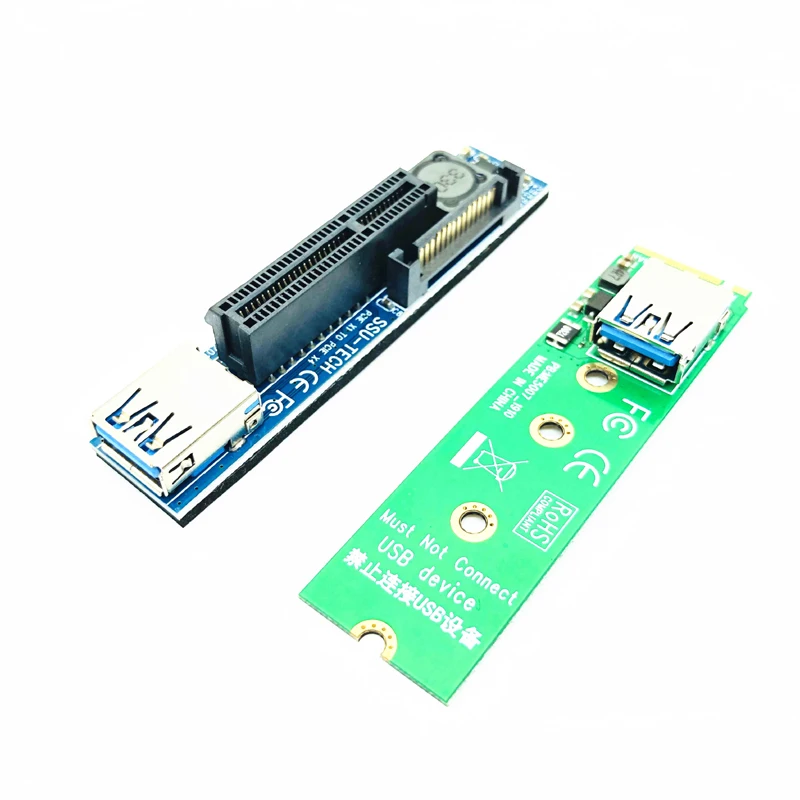 Raiser-Adaptador de puerto de extensión de tarjeta NVME M.2 a PCI-E X4, Conector de tarjetas gráficas, extensor PCIE con Cable USB 3,0 de 60cm