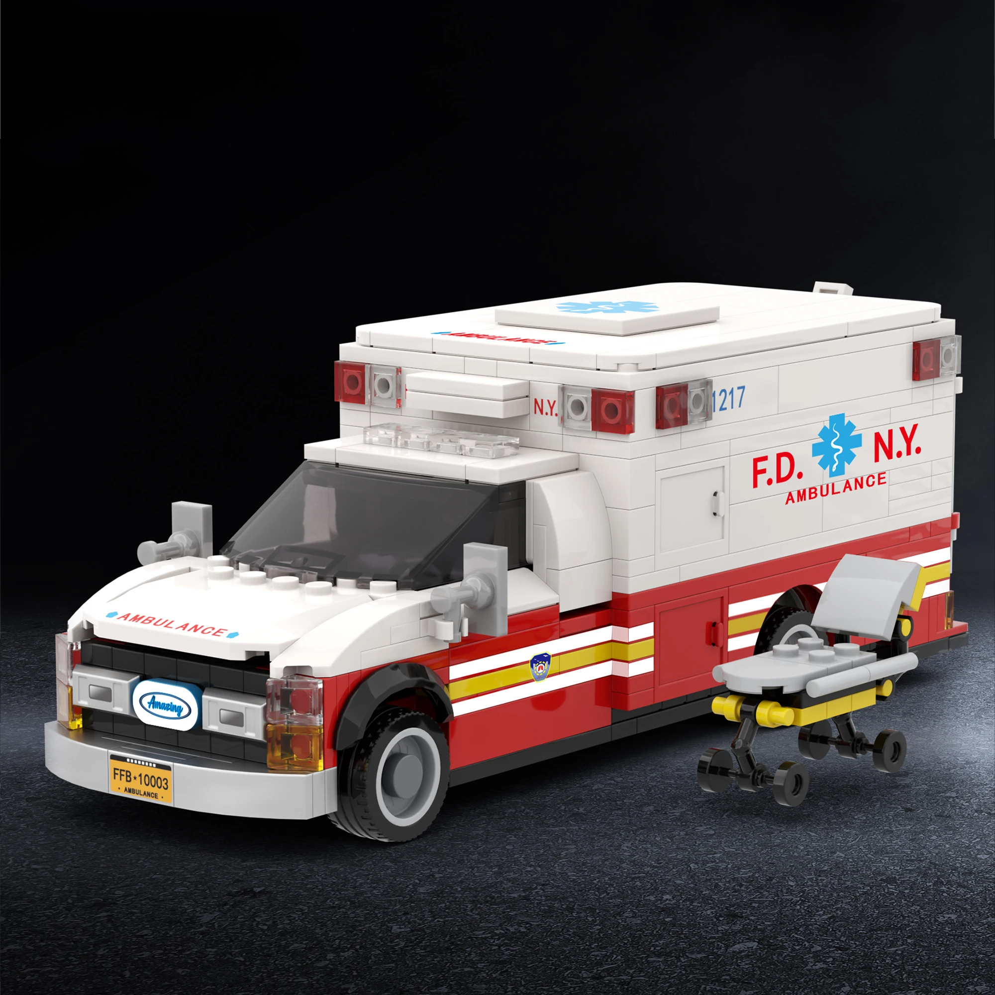 660 stücke Amerikanischen Krankenwagen Bausteine Stadt Technische Notfall Fahrzeug Modell Auto Montage Ziegel Spielzeug für Erwachsene Kinder Geschenke