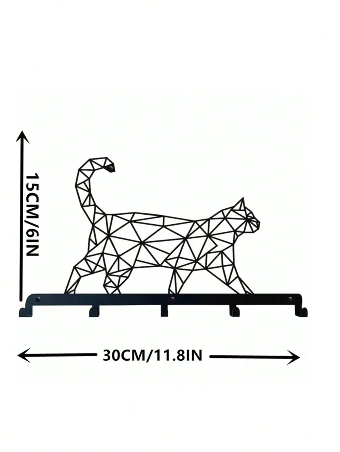 1Pc Black Cat Metal Key Hanger Wall Decor For Bedroom Home Gift