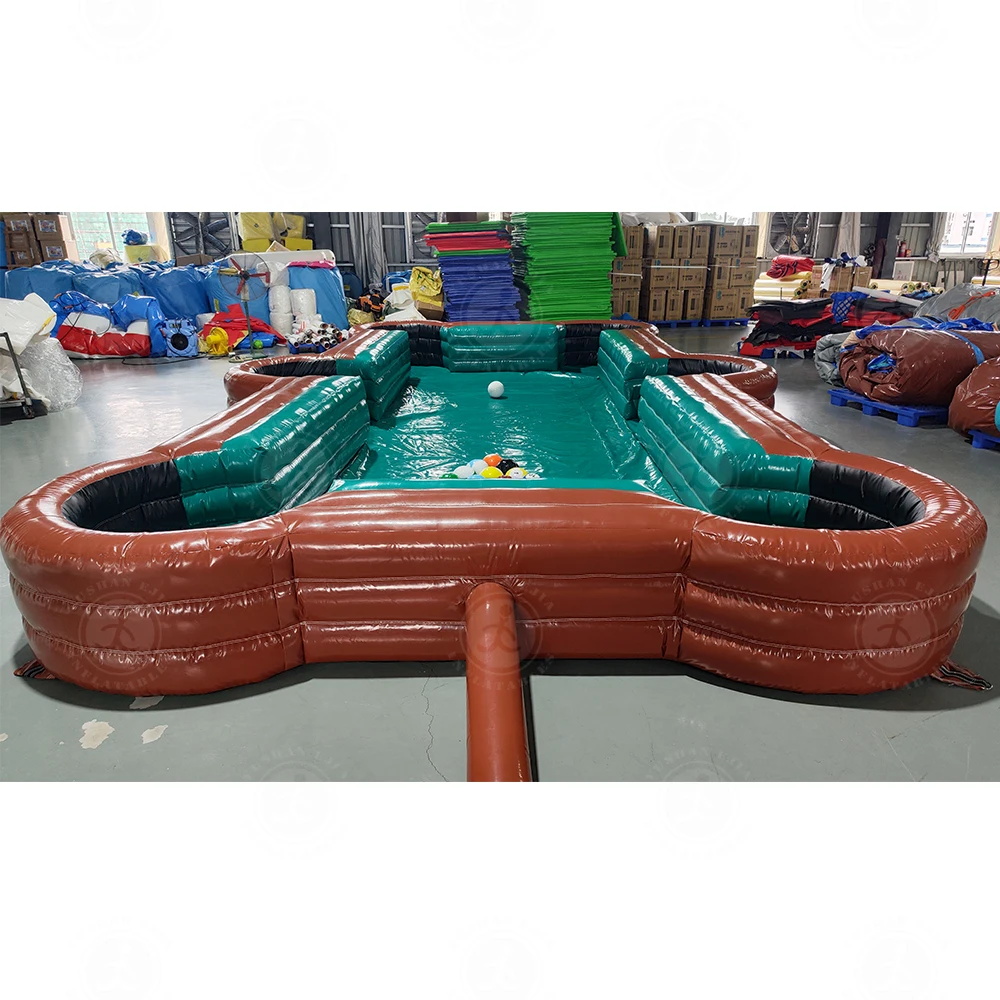 Outdoor Competition Game Inflatable Billiard Table Inflatable Snooker Soccer Pool Table Field Football Pitch With Blower Balls