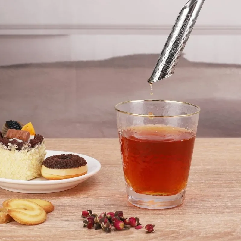 Tea Filter Pipe Shape Loose Leaf Diffuser Tea Strainer Steel Tea Infuser Teapot Accessories Kitchen Utensils Kitchen Accessories