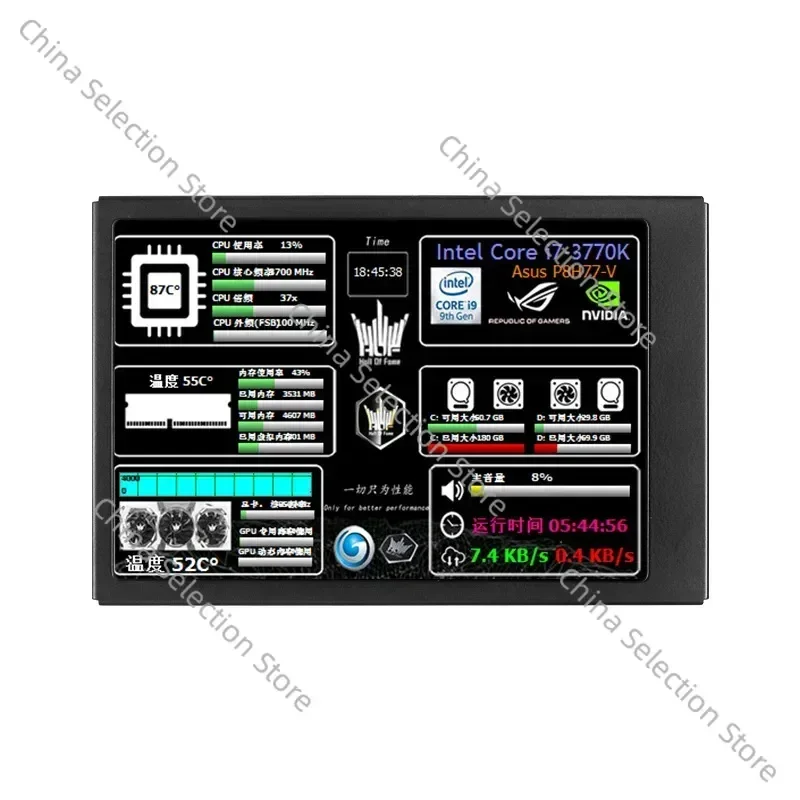 3.5 Inch IPS Computer Secondary Screen Type C Interface Chassis Secondary Screen Monitoring Computer Data Screen AIDA64 Control