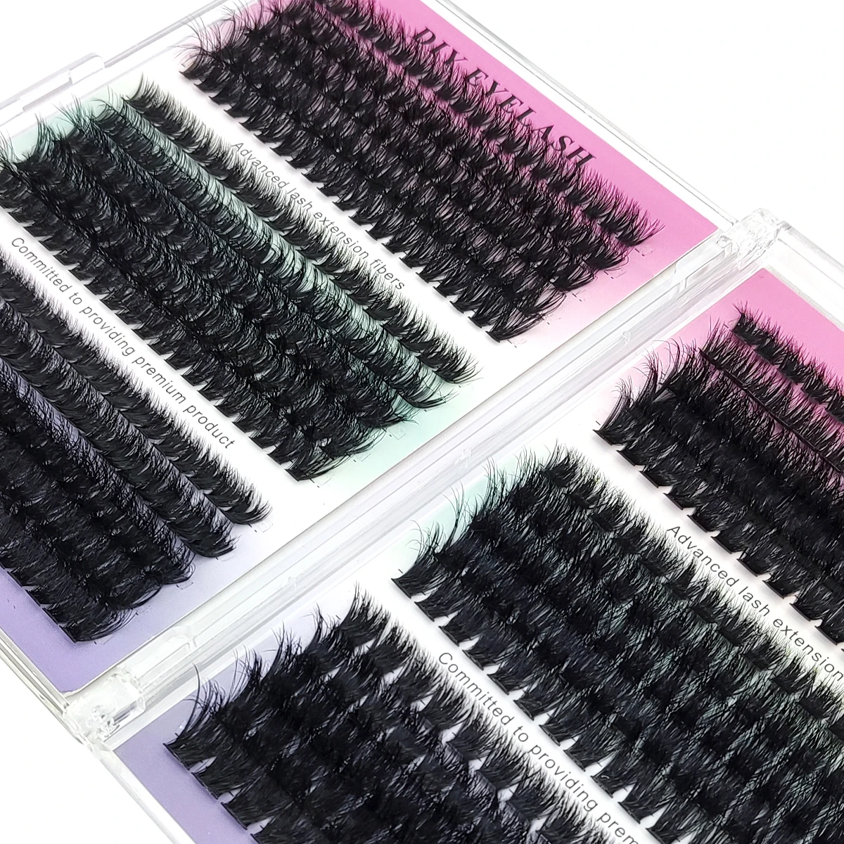 AMSDCN 50D-16D 5D Fluffy DIY Cluster Eyelashes 8-14mm Mixed Eyelash Extension 0.07mm Russian Curl Thick And Reusable Dramatic
