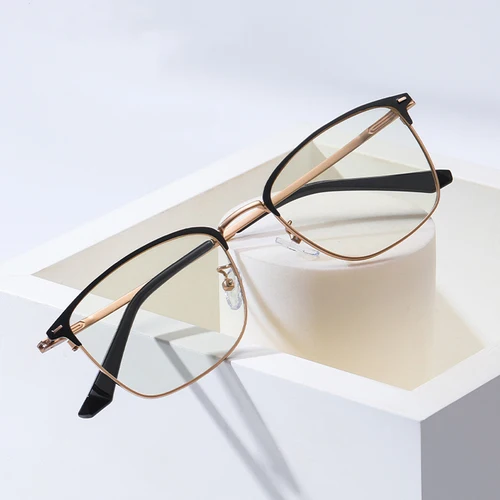 VICKY gafas de lectura con montura de luz azul rectangulares Retro clásicas a la moda para hombres miopía graduada personalizable 3617