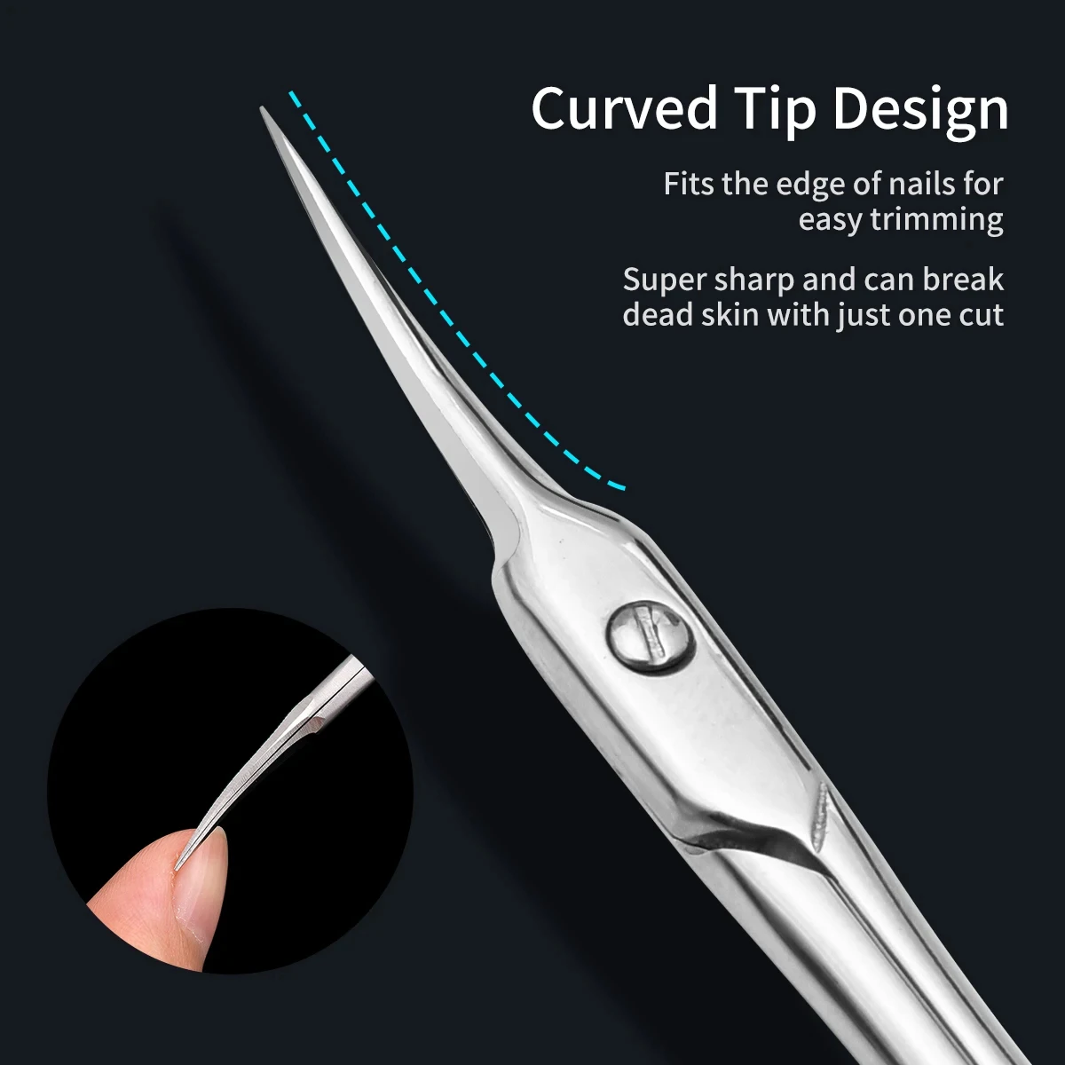 Stainless Steel Curved Tip Cuticle Scissors Dead Skin Remover Nail Art Cuticule Cutter Profession Manicure Tools Eyebrow Tools