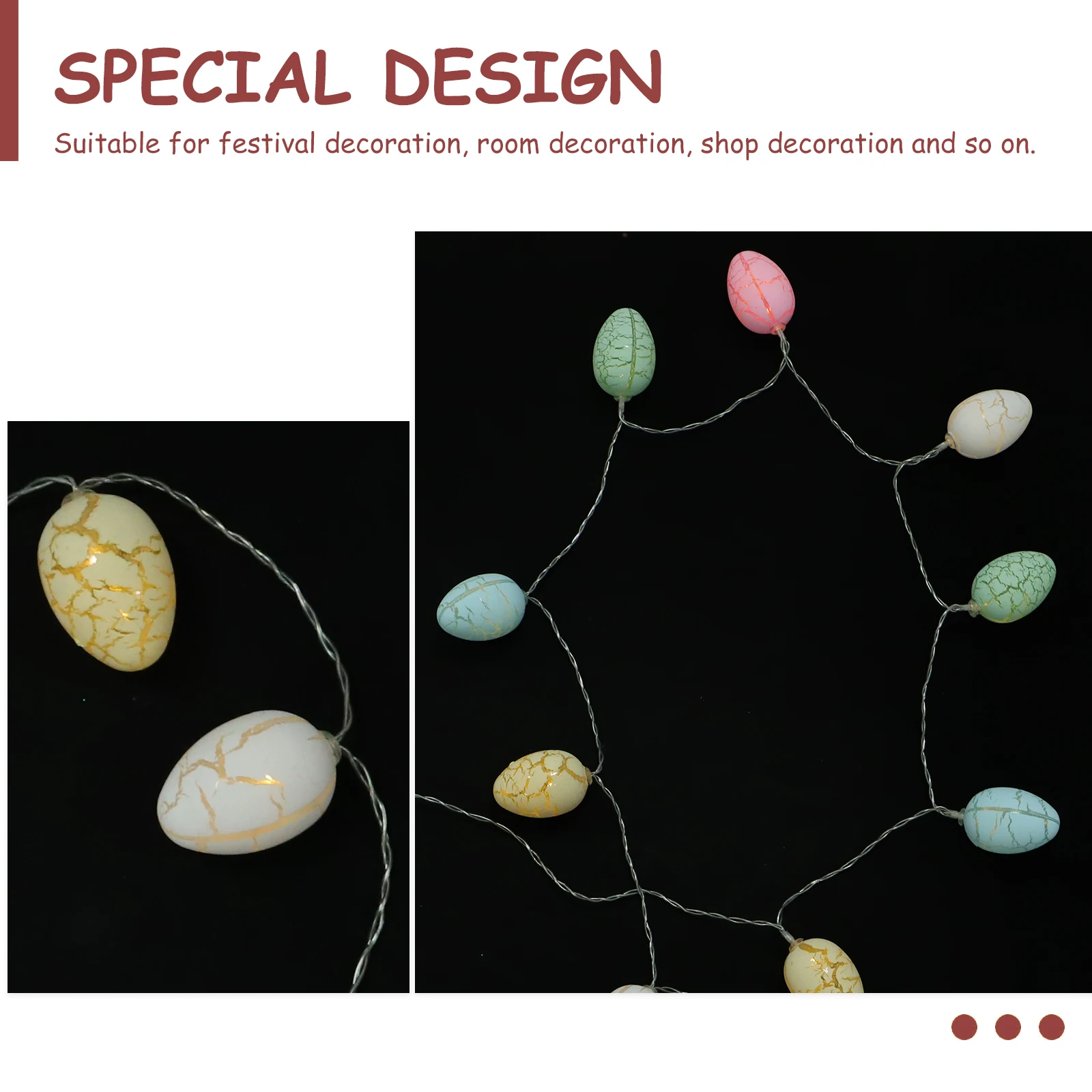

Color Ball Light String Simple Convenient Creative Crack Design Festival Halloween Party Decoration LED Lamp