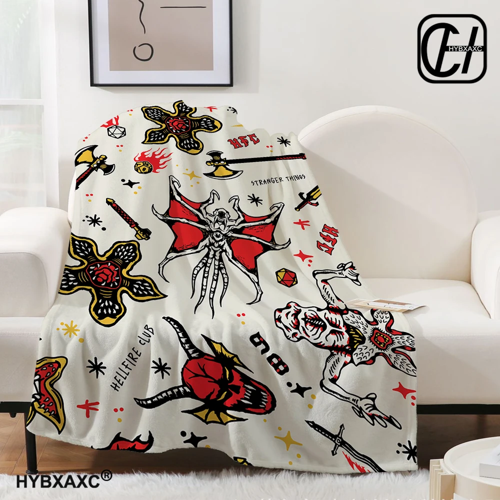 Things Stranger Terror Thin Wadding Blanket for Sofas Bedding Nap Blanket Sofa Winter Interior for Home Fluffy Flannel Throw