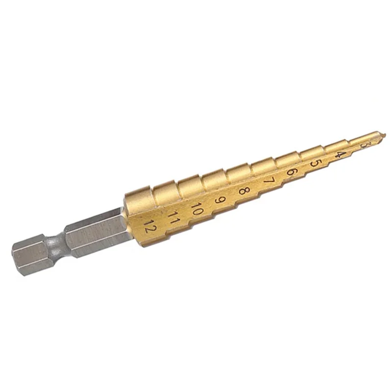 

Fresh 2Pcs 3-12Mm HSS Straight Groove Step Drill Bit Wood Metal Hole Cutter Core Drill Bit Pagoda Drill Bit