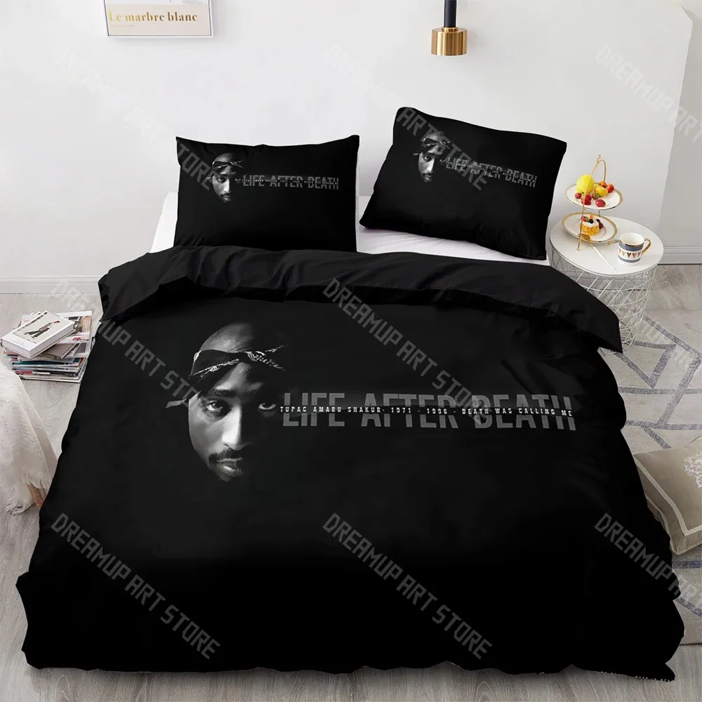 3D Printed 2 PAC Hip Hop Rapper Bedding Set for Boys Girls Duvet Cover Pillowcase Twin Queen King Full Single Double Sizes