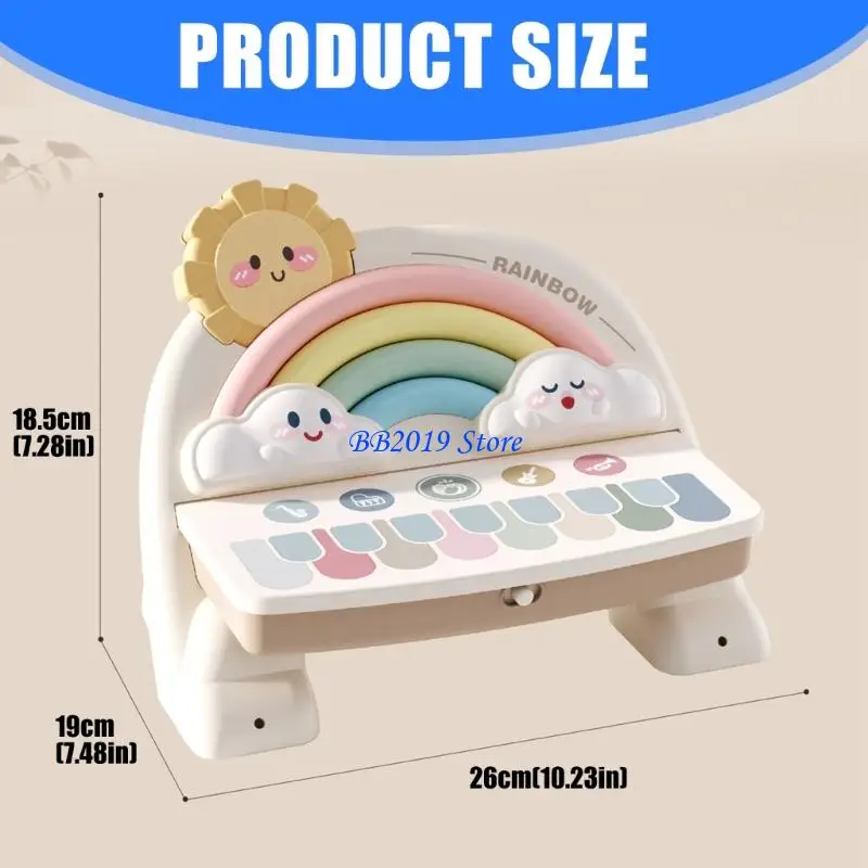 Q0KB Giocattolo con tastiera musicale portatile per bambini in età prescolare con suoni multipli per favorire l'apprendimento e