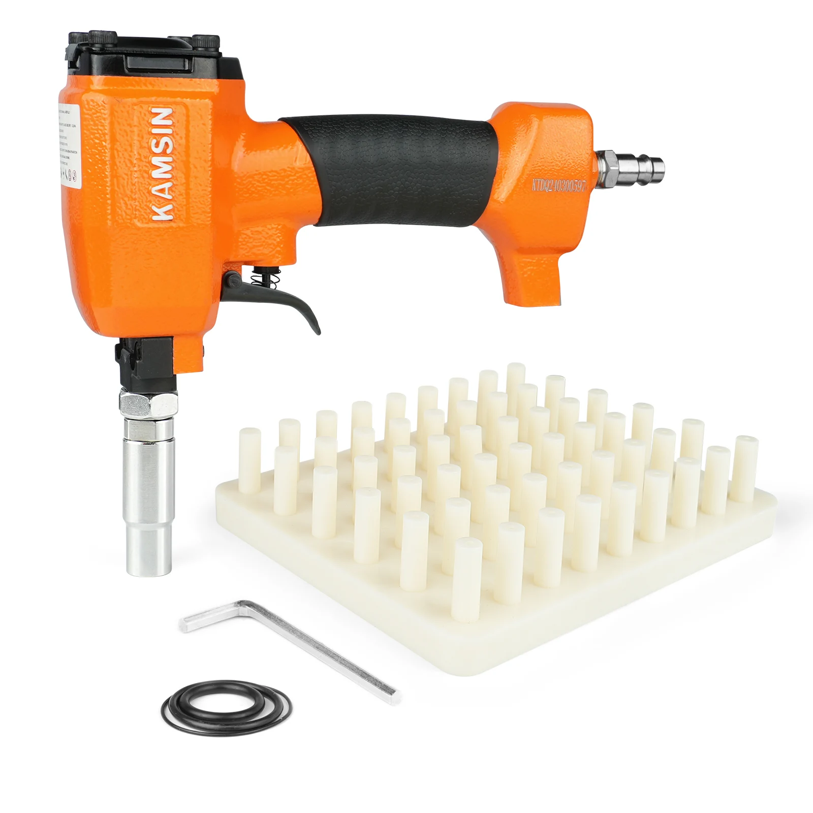 KAMSIN 1170 Pneumatic Aluminum Brad Nailer Air-Powered Tack For Upholstery Pins 100 Pieces Load Capacity