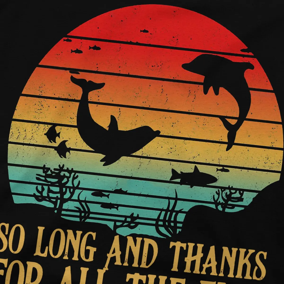 Men So Long And Thanks For All The Fish Vintage T Shirt The Hitchhikers Guide To The Galaxy Film Pure Cotton Tops T Shirt O Neck