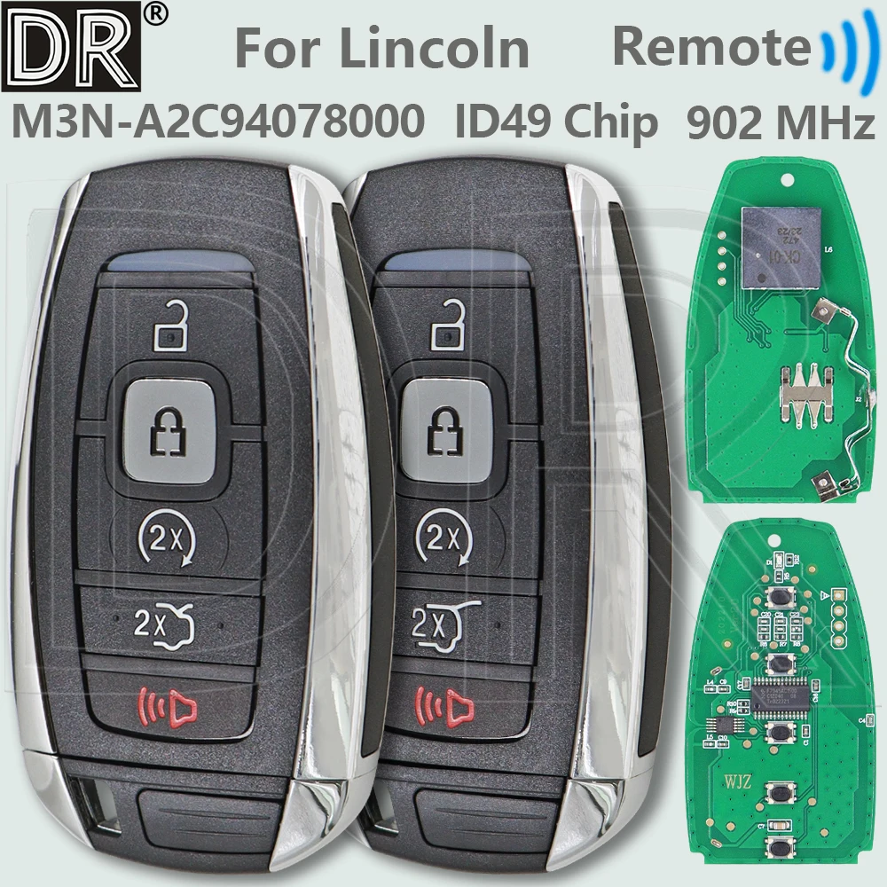 DR 5 Button 902MHz ID49 Chip M3N-A2C94078000 Replacement Car Remote Control Key For Lincoln Navigator 2018-2021