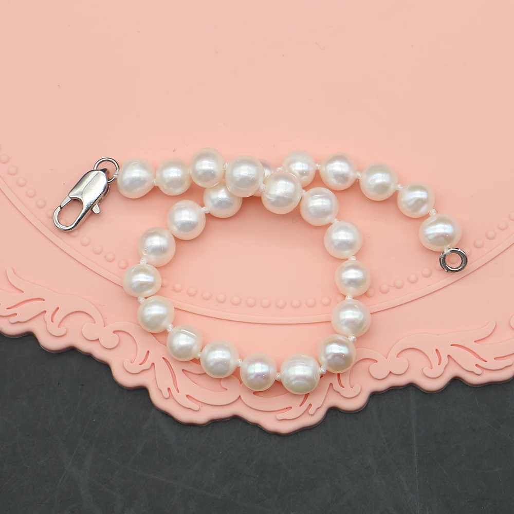 

Classic White Baroque Round Pearl 7-8mm Bracelet with Lobster Clasp Jewelry Accessories for Decorating Clothing and Jewelry
