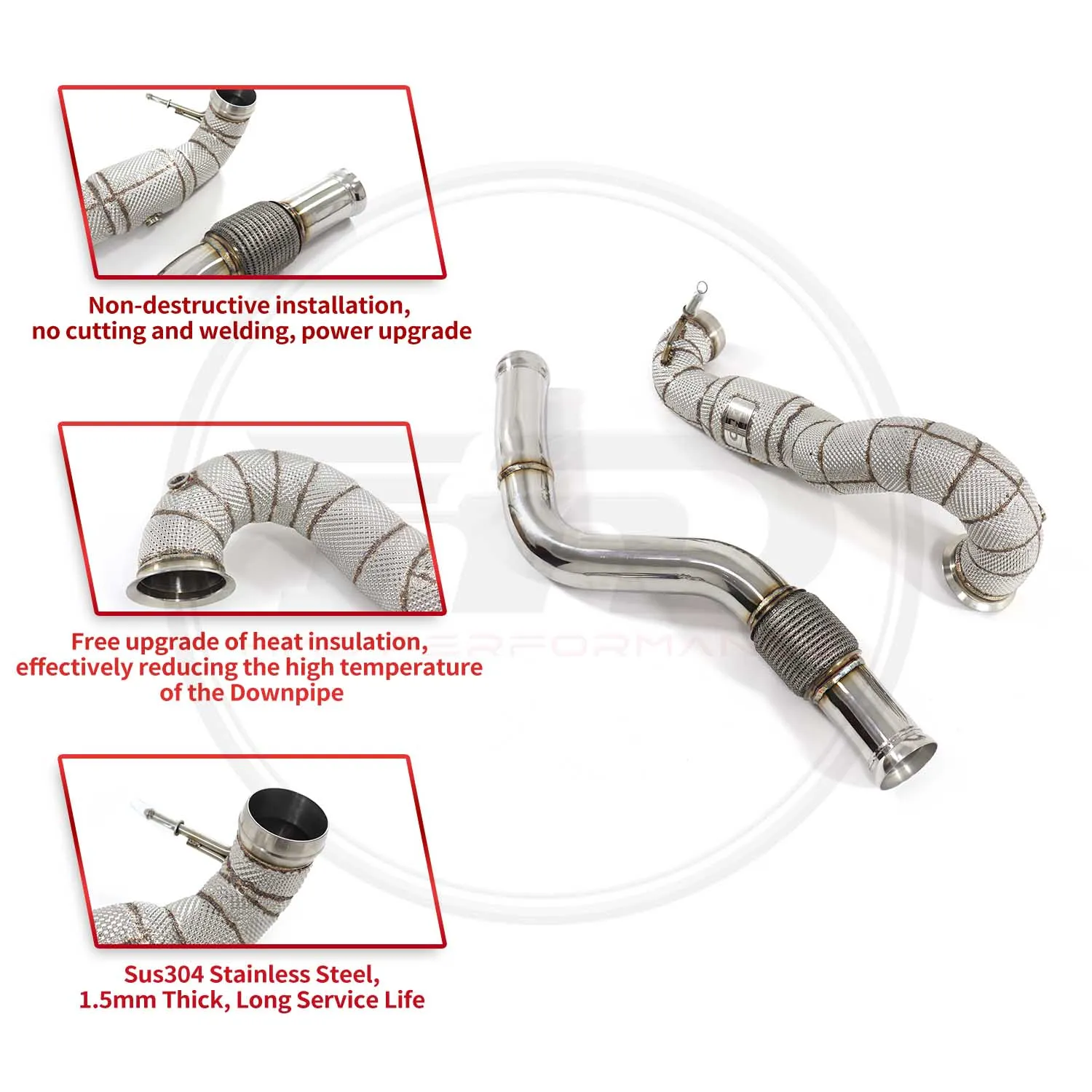 

Downpipe for Mercedes Benz A45 GLA45 CLA45 W176 HMD Car Exhaust With Catalytic Converter Header Without Cat Pipe