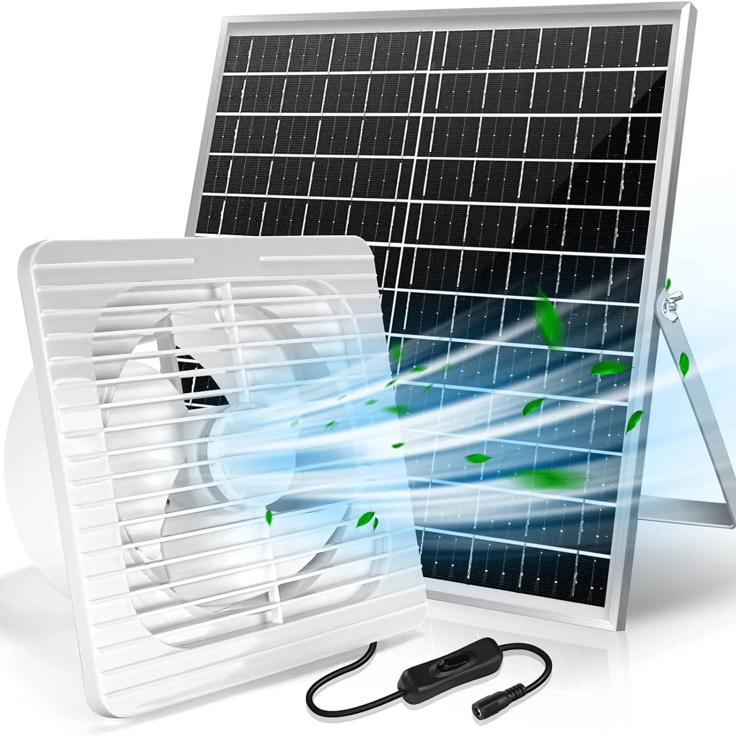 Solar Exhaust Fan Kit Waterproof Solar Vent Fan Set, Solar Direct Drive Without Battery for Chicken Coop Greenhouse Pet House12V