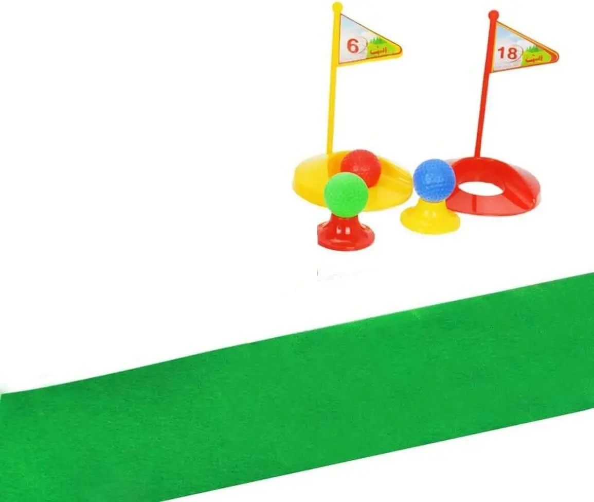 Golf Big Satisfying Set 55CM Detachable Golf Toy Rod 15 Color Balls Two Holes One Storage Bag with Simulated Golf Mat to Meet In