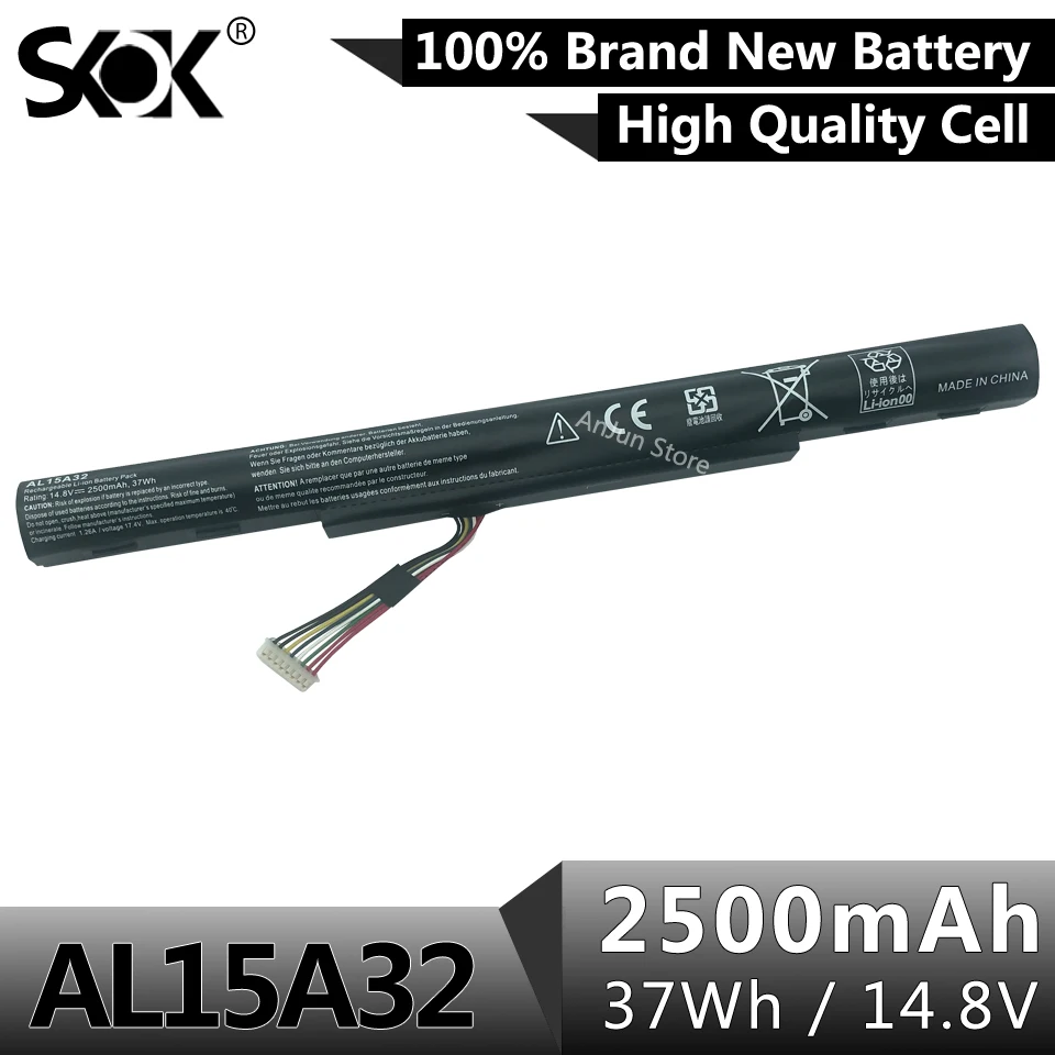 AL15A32 Laptop Battery for Acer Aspire E5-422 E5-573 E5-573G E5-573T E5-522 E722 E5-473G-561X - 14.8V 37Wh 2500mAh