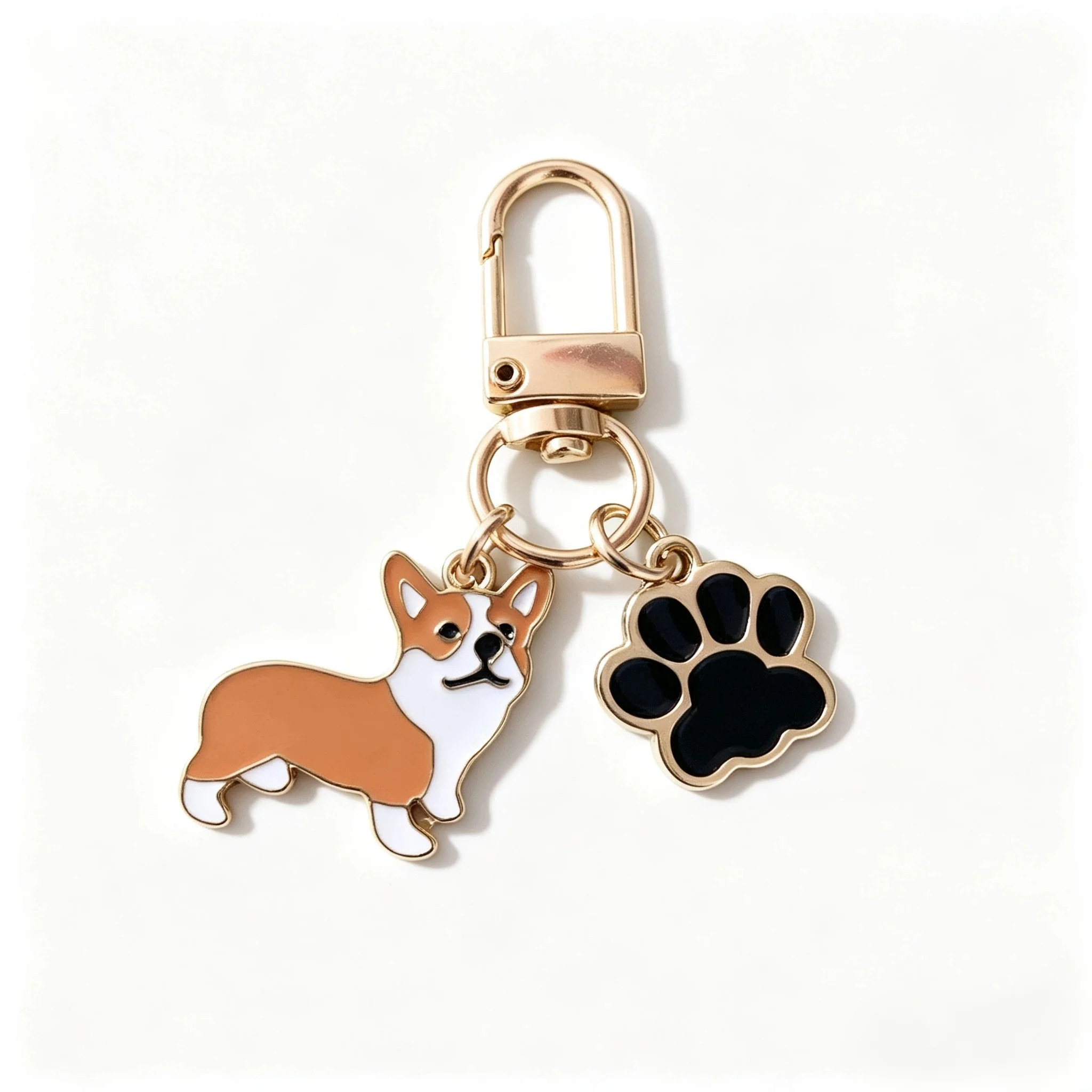 1/10 Stück Corgi-Hundepfoten-Emaille-Schlüsselanhänger, Metall-Schlüsselring, Taschenanhänger, Tieranhänger, Urlaubsgeschenk – Detail 3