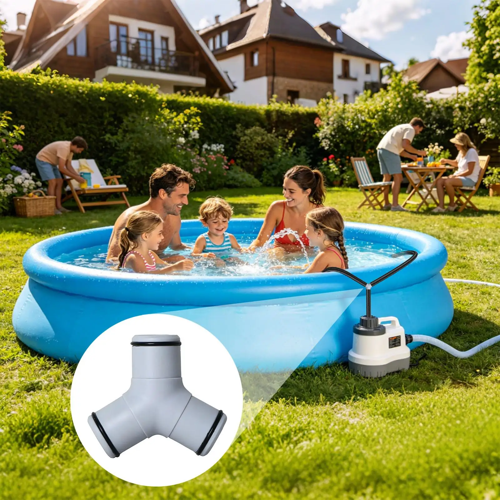 Connector Adapter For Pool Hose Parts 32mm Y Shaped Three-way Connector For Filtration System Of Aboves Ground Swimming Pool