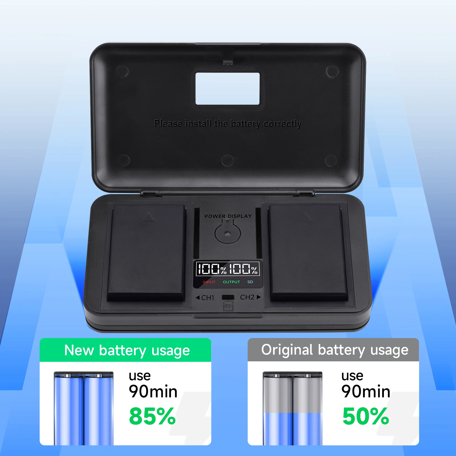 PALO PS-BLS5 PS 2000mAh Battery + Charger for Olympus BLS5 EPL6 EPL9 EPL8 EPL7 EPM2 EP3 EM10 E400 E410 E420 E450 E600 E620 E-P2