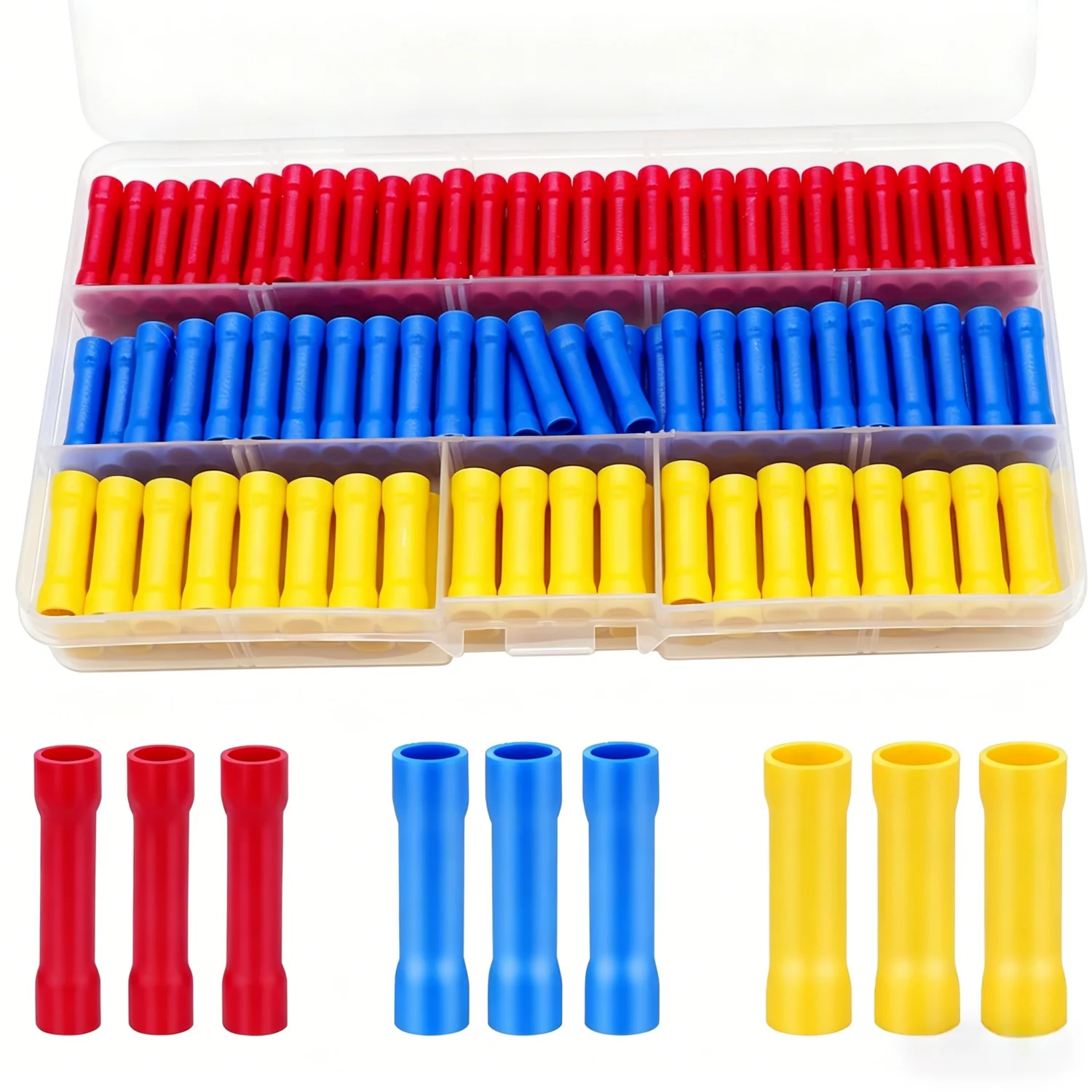 Kit di Connettori per Cavi 80/150 Pezzi, Terminali Elettrici a Crimpare Isolati in PVC AWG 22-10 per Riparazioni Automobilistiche, Nautiche e Fai-da-Te