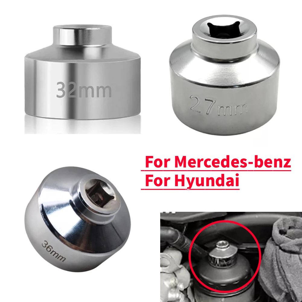 27/32/36MM Ölfilter-Schraubenschlüssel für Mercedes-Benz für Hyundai Flachprofil-Ölfilter-Steckschlüssel Ölfilter-Entfernungswerkzeug