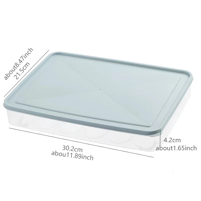 15/24 Grid Refrigerator Eggs Storage Box with Lid Household Kitchen Food Preservation Boxs Egg Dumpling Shelf Holding