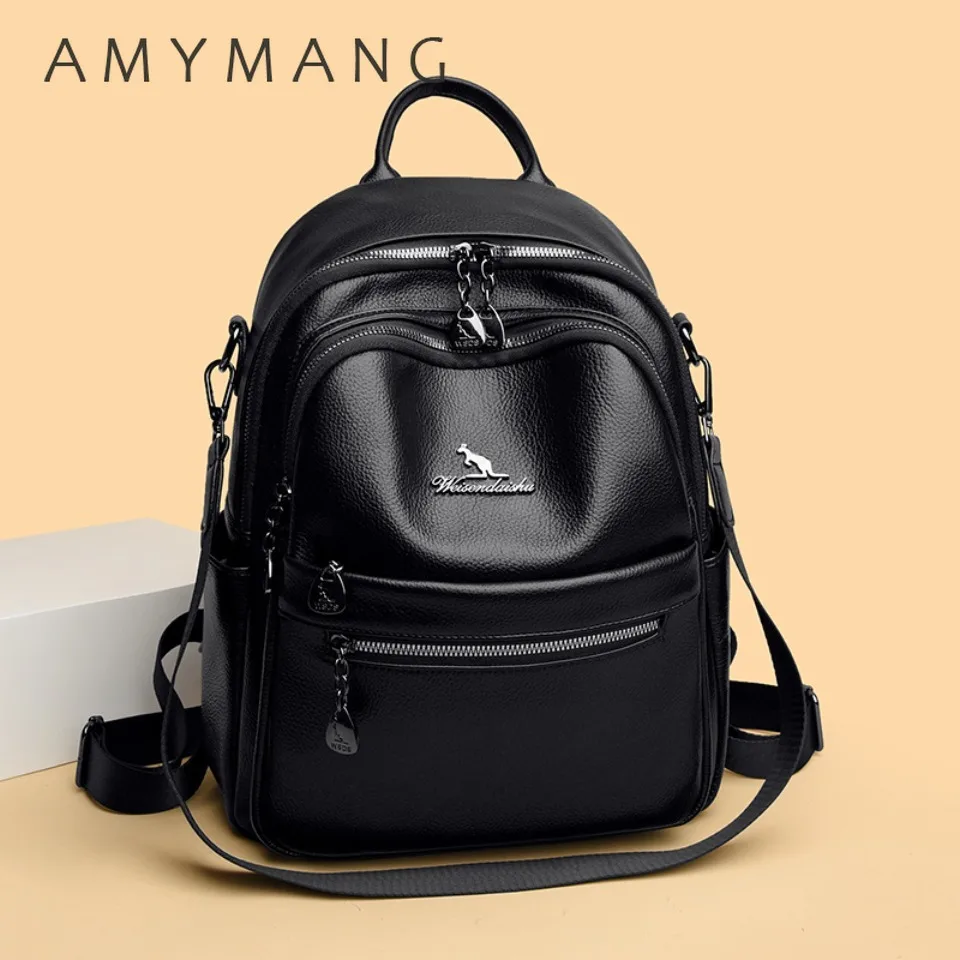 Pebbled Leather Texture Backpack 2-Way Convertible Shoulder Bag Large Capacity Commuter Daypack for Women Daily Work Travel