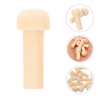 10 Pcs Mushroom Head Wood Pieces Stick Craft Accessories Unfinished Wooden Pegs Long Tops Hooks Pin Diy Furniture Toy Components
