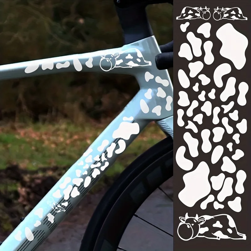 

1set Cow Print Hollow PVC Sticker Set Waterproof Decals for Motorcycle Frame Bike Fork Vehicle Decoration