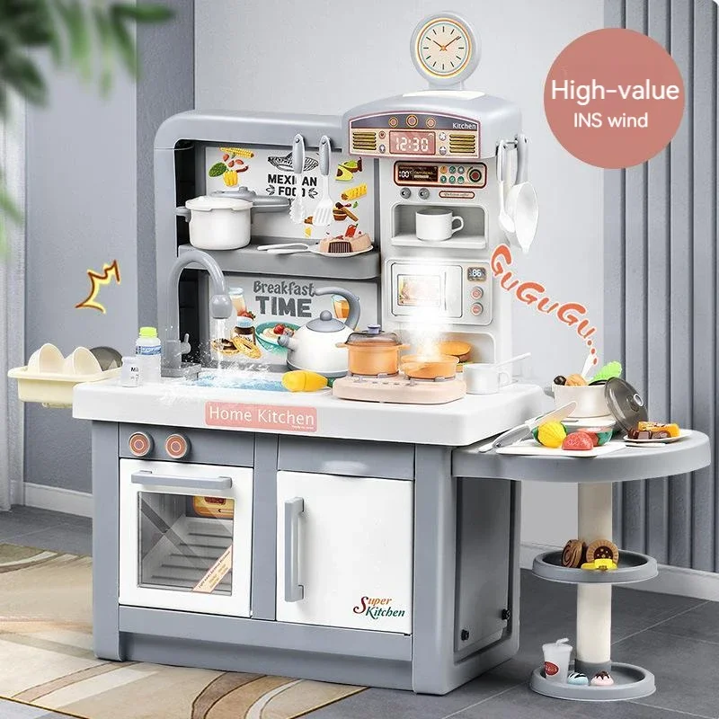 Jouet de jeu de cuisine pour enfants, ensemble de cuisine Extra Large avec ustensiles de cuisine simulés, ensemble de cuisine pour enfants, expérience complète