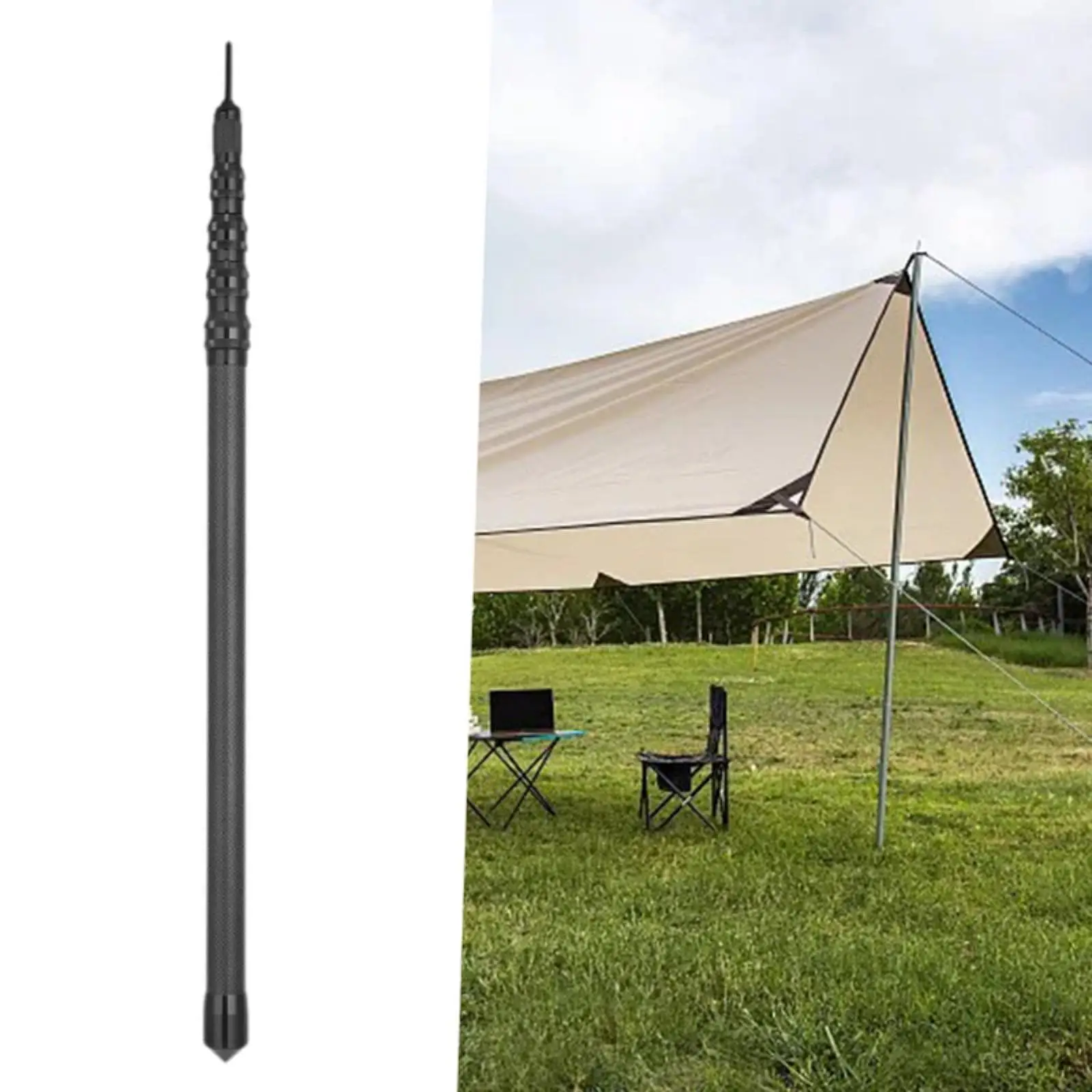 

Tent Pole Support Pole 67cm-300cm Replacement Telescoping Carbon Fiber Canopy Pole Awning Pole