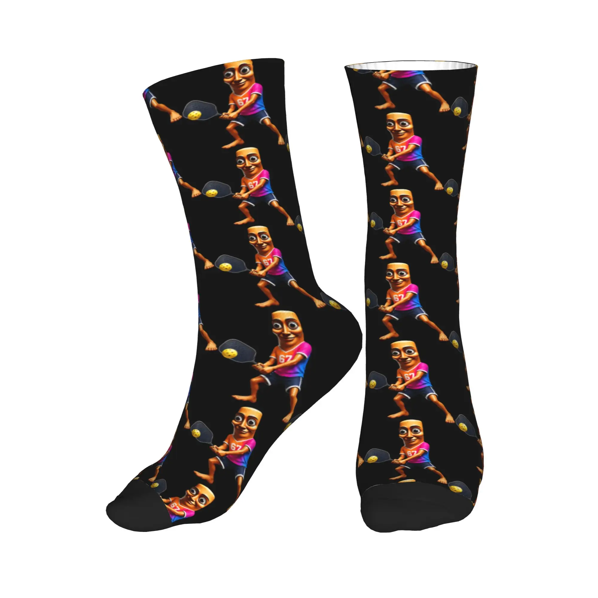 Tung Sahur Brainrot Pickleball Funny Meme Socks Design Stockings Anti Men Socks Warm Soft Winter Gothic Outdoor Sports Socks