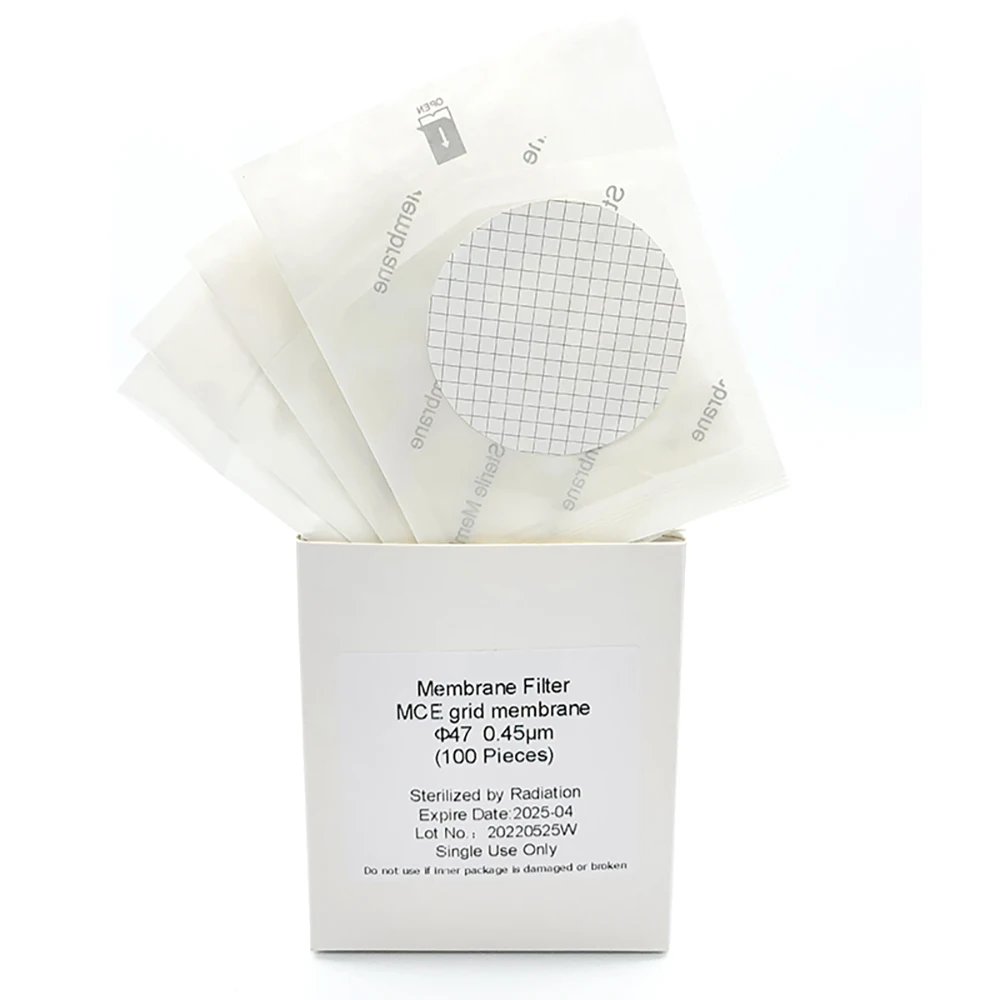 Microbial Limit Test Sterile MCE Gridded Membrane 47mm 0.45um 0.22μm Hydrophilic Filter Laboratory Mixed Cellulose Ester