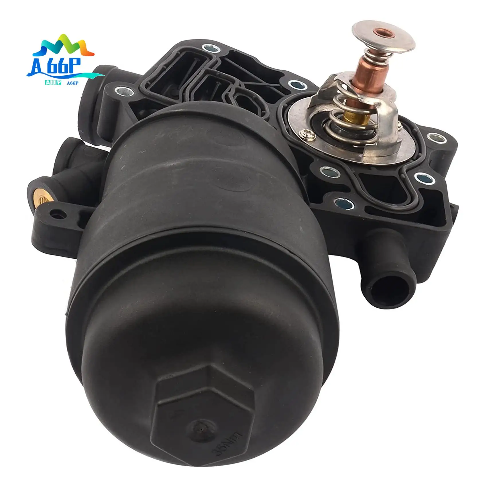 

A66P-059115389P Engine Oil Filter Housing W/Coolant Thermostat Replacement For - A6 A7 A8 Q5 Q7 Touareg 3.0L 2013-2016