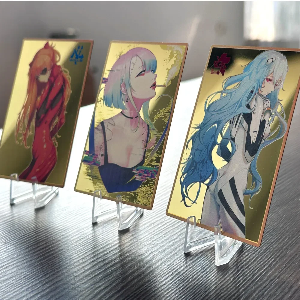 NEON GENESIS EVANGELION Ayanami ReiCyberpunk Animation Peripheral Rare Collection Limited Bright Gold Double Mirror Metal Card