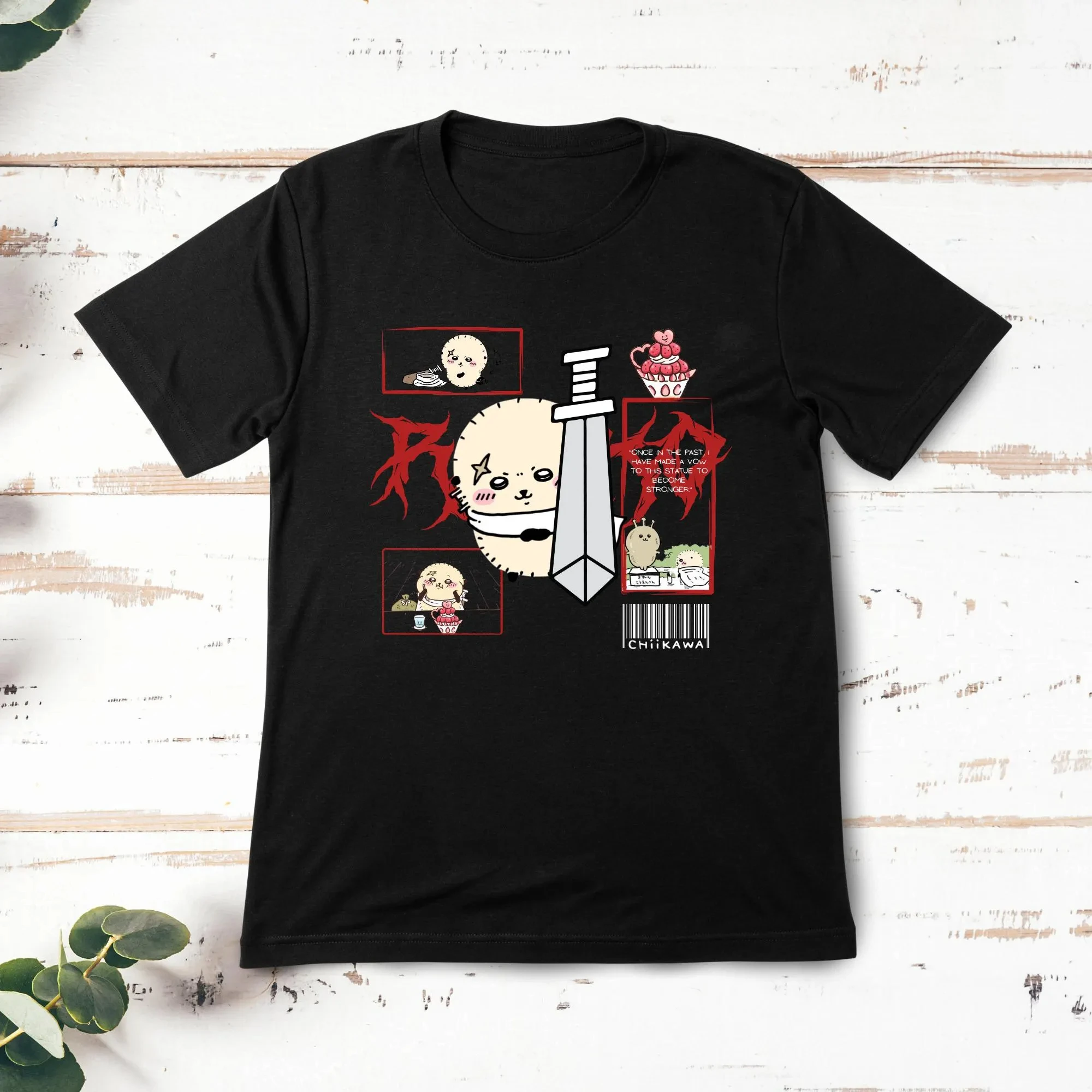 Chiikawa Kawaii Anime T-Shirt Unisex Kurzarm-Oberteil Lässiges Alltagsoutfit Niedliches Charakter-Print T-Shirt für Männer und Frauen – Detail 5