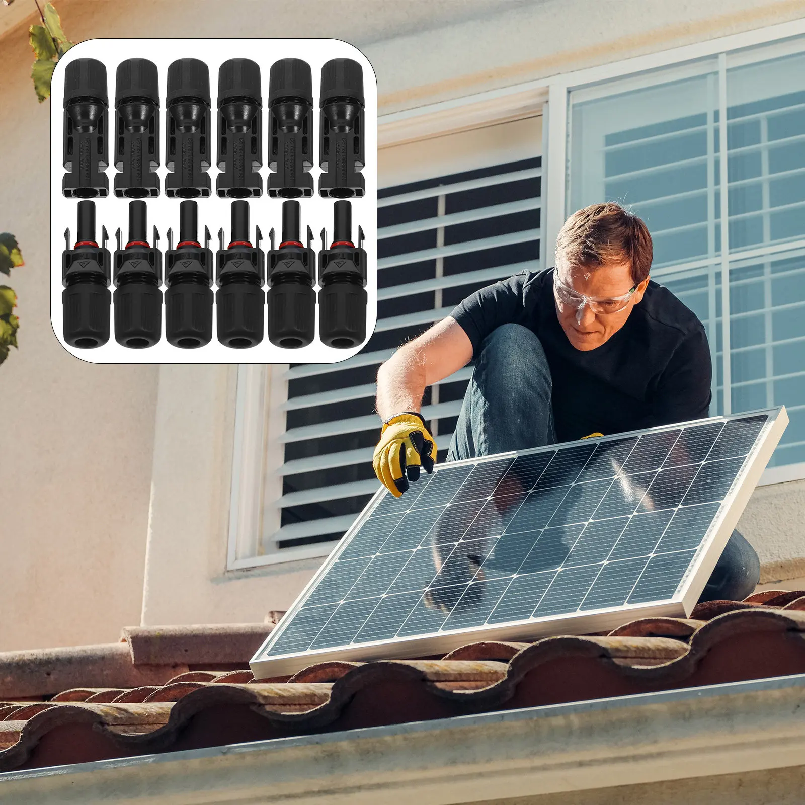 6 Pcs Connector Multipurpose Solar Connectors for Panels Electrical Photovoltaic Accessories