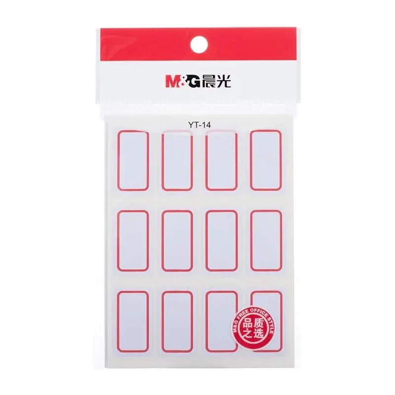 M&G Stationery 120 pcs Red Frame Label Stickers Self-adhesive Multi-specification Note Strips Pepsi Stickers Price Strips