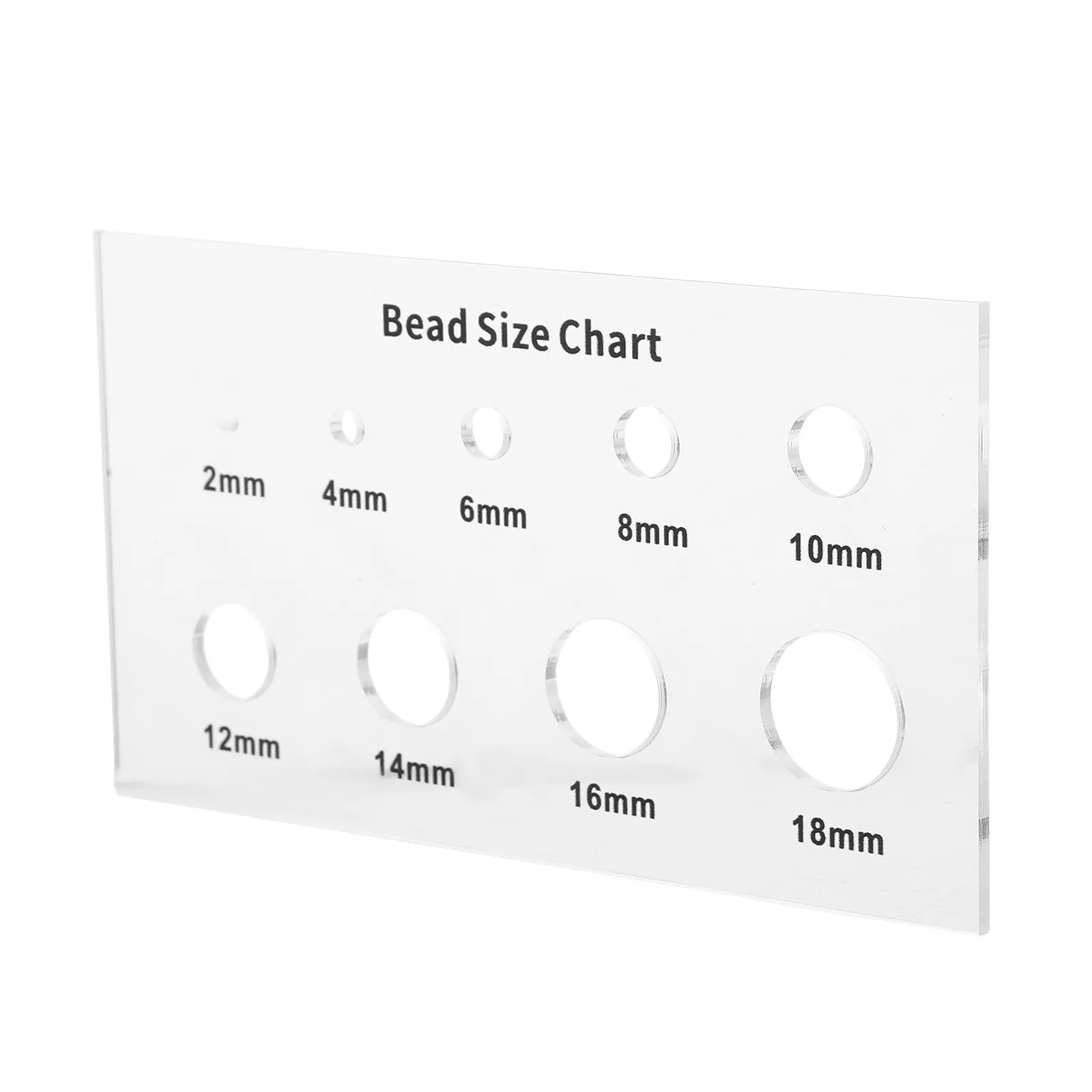 Bead Sizing Gauge Ruler 2 4 6 8 10 12 14 16 18Mm Acrylic Jewelry Measuring Tool Mm Size Chart Template for Crafting Bracelets
