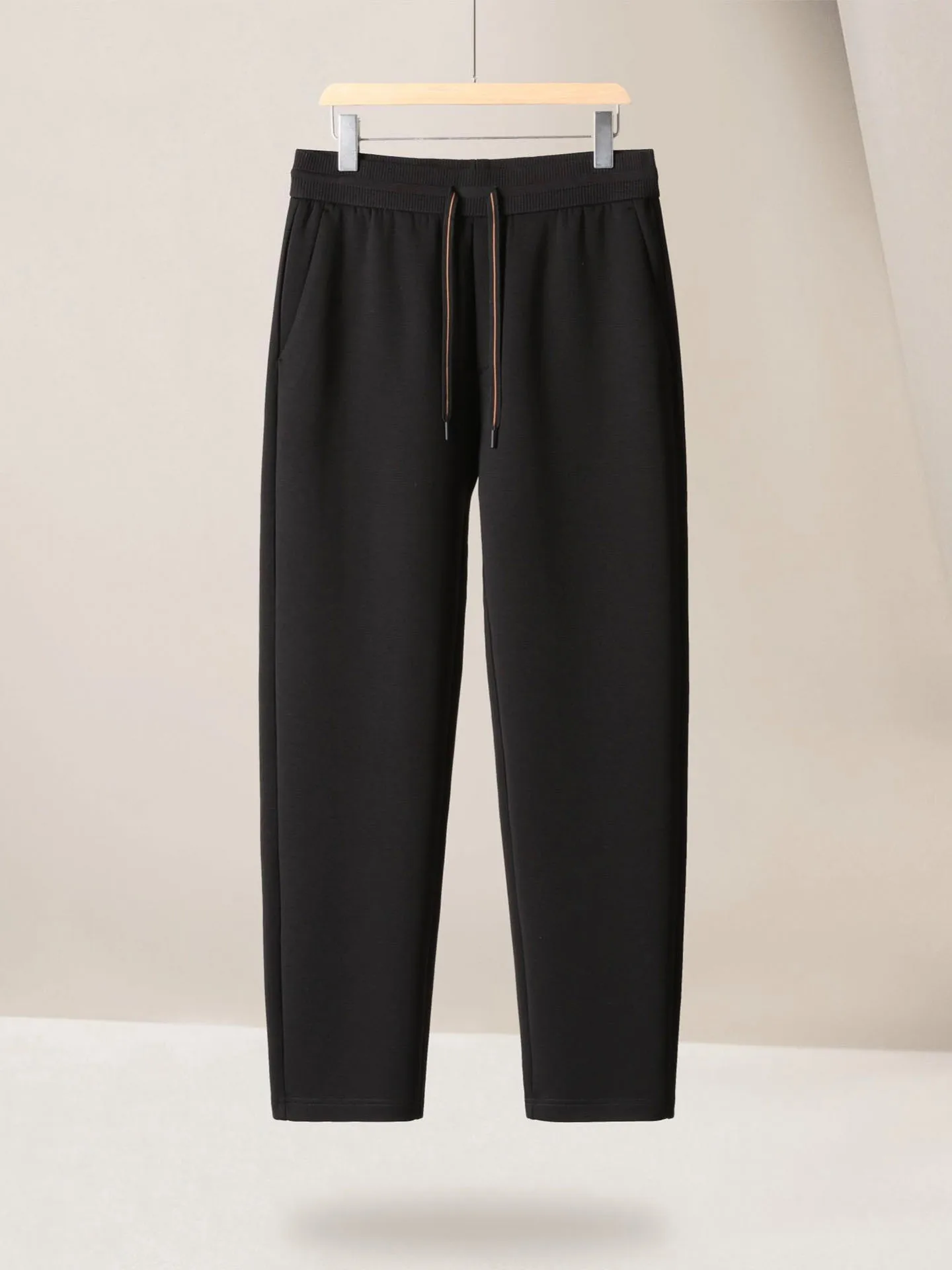 

Busin Casual Straight Leg Pants Men's Trendy Brand Elastic Waist Patchwork Long Trousers Autumn Winter New Arrival